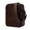 Leather Crossbody Shoulder Bag - Dark Brown