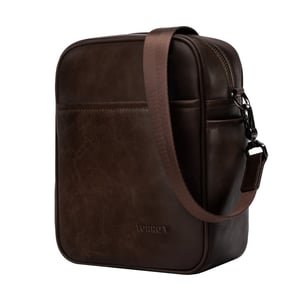 Leather Crossbody Shoulder Bag - Dark Brown