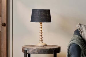 nkuku Avisa Mango Wood Bedside Table Lamp | Lamps | One Size | Natural