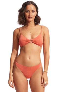 Poolside Ring Front Bikini Pink