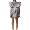 SATIN BOW DRESS GREY - M