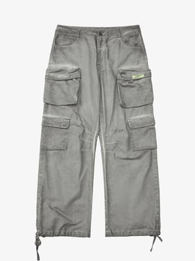Thesupermade Vintage Wasteland Style Multi Pocket Work Pants - Grey / 2XL
