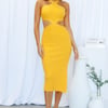 I Adore U Midi Dress Yellow