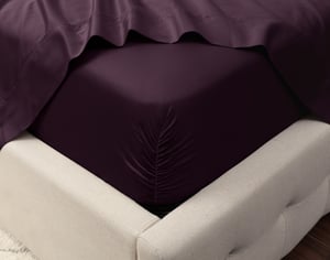 QE Home 500TC Eucalyptus Luxe TENCEL™ Lyocell Sheet Set Fitted Sheet in Purple, Queen
