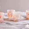 nkuku Shirali Marble Swirl Tumbler Set Of 4 | Glassware | Apricot
