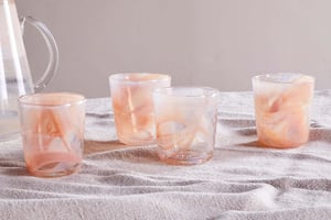 nkuku Shirali Marble Swirl Tumbler Set Of 4 | Glassware | Apricot