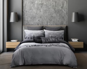 QE Home Plateau Duvet Cover, TENCEL™ Lyocell, Scenic, Grey, Super King