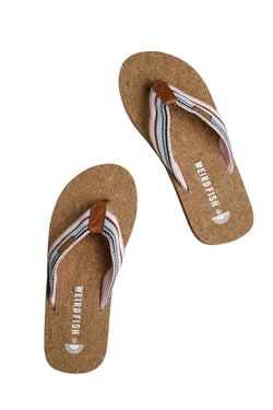Weird Fish Arundel Cork Flip Flops Aqua Marine Size 8