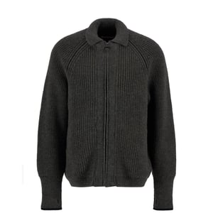 Barbour Garthman Knitted Zip Through Sweater Olive Ink