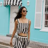 Black Striped Swing Top
