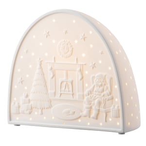 Belleek Living Santa by the Fire Luminaire