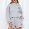 BASE Half Zip Emblem Sweatshirt Grey Marle