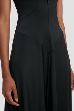 Victoria Beckham Zipped Front Midi Dress In Black - 16 - Womens