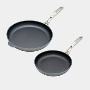 HD Nonstick 2-Piece Fry Pan Set with Stainless Steel Handle