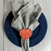 Heart Handwoven Iraca Napkin Ring - Blush Pink
