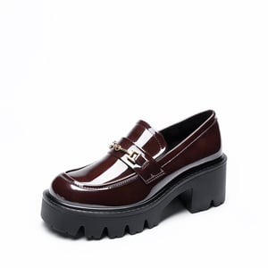 DREAM PAIRS Women   s Preppy Y2K Chunky Heel Loafers