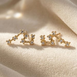 Virgo Star Sign Constellation Astrology Tiny Zodiac Earrings