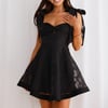 Sunlit Picnic Mini Dress Black