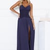 Evening Refinement Mesh Maxi Dress Navy