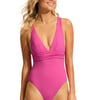 Cross Back Swimsuit Hot Pink - UK 12
