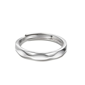 Jeulia "The Exclusive Mark of Love" Adjustable Sterling Silver Men's Band