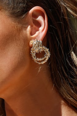 Braided Together Earrings Gold
