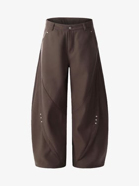 Retro Unisex Barrel Baggy Pants - 2450 - Brown / 3XL