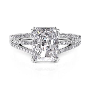 Jeulia Radiant Cut Engagement Ring Pave Setting Sterling Silver
