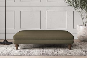 nkuku Deni Large Dining Footstool | Make To Order | Recycled Cotton Moss | No Colour