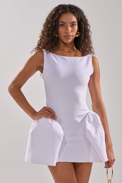 AKIRA Derby Days Bandage Mini Dress | White | Size 1X