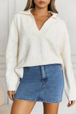 Winter Kiss Knitted Jumper Beige