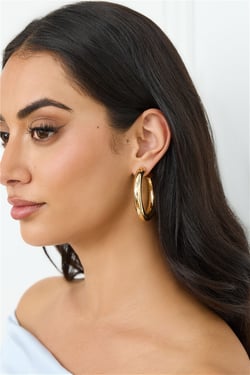 Fake It Till You Make It Hoop Earrings Gold