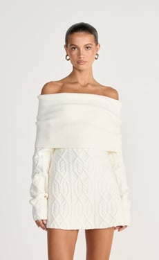 Pavati Long Sleeve Mini Dress (Off White) - XS/S