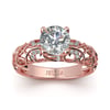 Jeulia Vines Round Cut Sterling Silver Ring