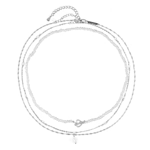 Pearl Layering Necklaces Set Sterling Silver