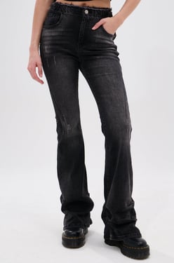 AKIRA Washed Up For Good Denim Flare Pants | Black | Size 1X