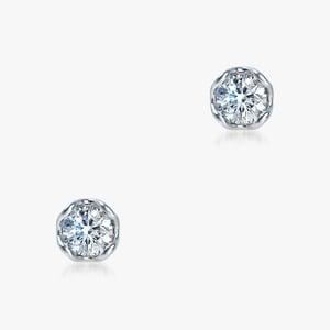 Lotus Petals Diamond Stud Earrings - 0.70 CT