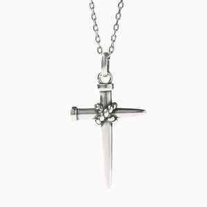 Jeulia "Holy Knot" Cross Design Sterling Silver Necklace