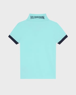 Vilebrequin - Boys Organic Cotton Polo Solid - Polo - Pantin - Blue - Size 14