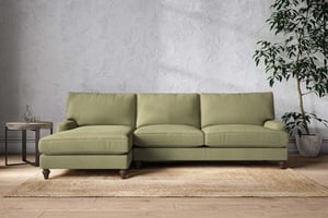 nkuku Marri Left Hand Chaise Sofa | Make To Order | Grand | Brera Linen Sage