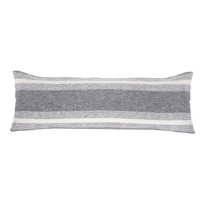 Alpine 14" X 40" Decorative Body Pillow With Insert   Grey /  Ivory