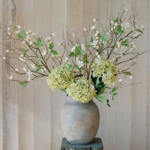 35" Light Green Artificial Hydrangea Stems