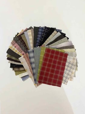 Yarn-Dyed Fabric Scraps for Clothes & Patchwork (10 Pieces) - Printed Fabric / Large