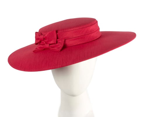 Red boater hat by Max Alexander