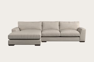 nkuku Guddu Left Hand Chaise Sofa | Make To Order | Medium | Brera Linen Natural