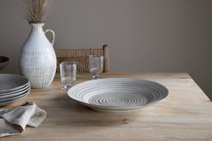 nkuku Valinha Earthenware Round Platter | Serveware | One Size | Grey