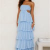 Luxe Mode Strapless Maxi Dress Blue