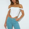 Snatched Up Crop Top White