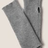 100% Cashmere Fingerless Knit Gloves - Mid Gray / One Size