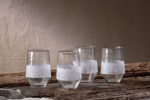 nkuku Anara Etched Tumbler - Set Of 4 | Glassware | Clear | Large ()